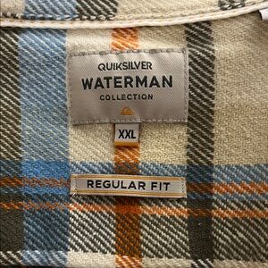 Quiksilver Waterman Plaid Shirt XXL - Blue, Orange, Cream